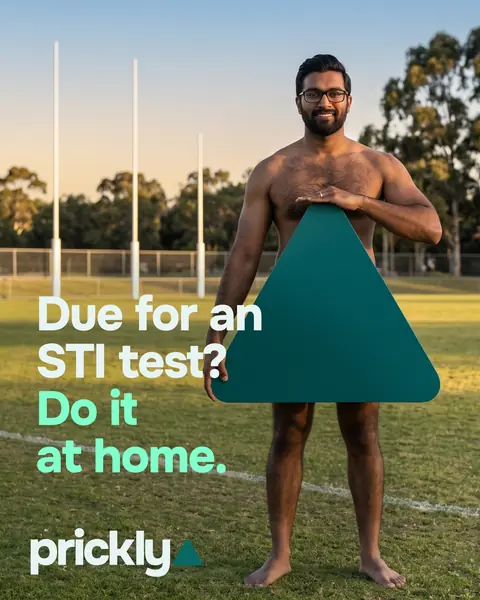 Prickly | Due for an STI test? Do it at home. Digitally generated figure. Credit: Prickly.