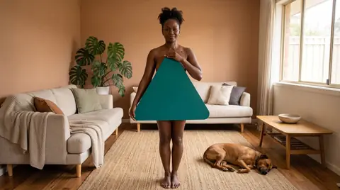 A lounge room, with the dog asleep. Digitally generated image. The figure is an illustration, not a photograph of a real person, a patient or a customer.